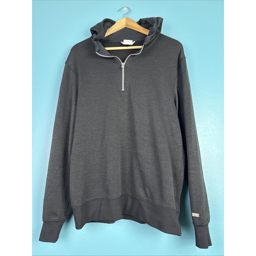Men's Nike Black Long Sleeve 1/4 Zip Polyester Pullover Medium Golf Hoodie Money